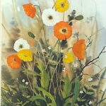 reproduction of a painting of poppies