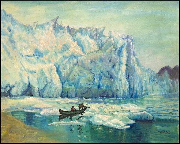 A painting of Taku Glacier in Alaska